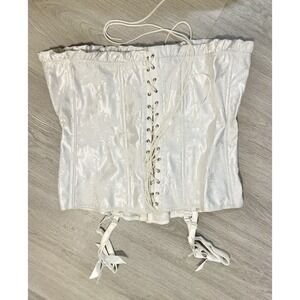 Empire Intimates White Ivory Lace Corset Sz 40 Y2K  Vintage Made‎ In USA